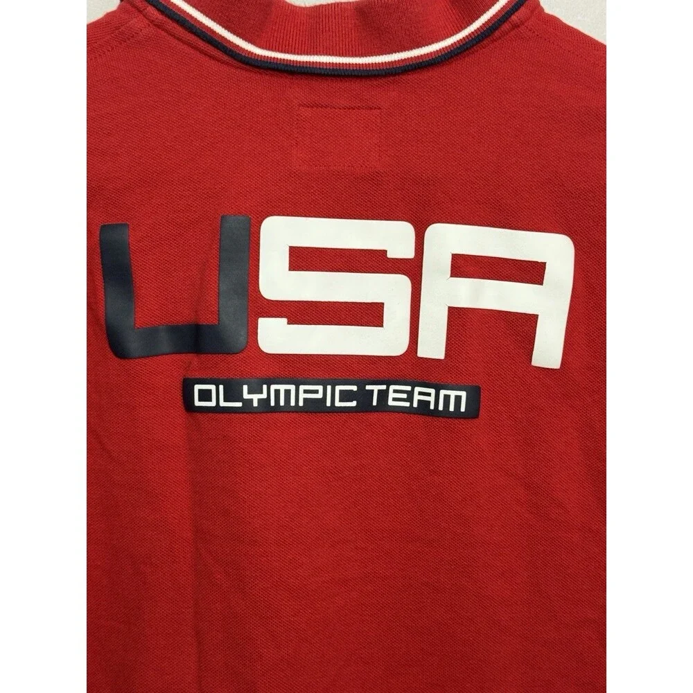 Polo Ralph Lauren Team USA 2016 Olympics Red Polo Shirt Mens L Official
